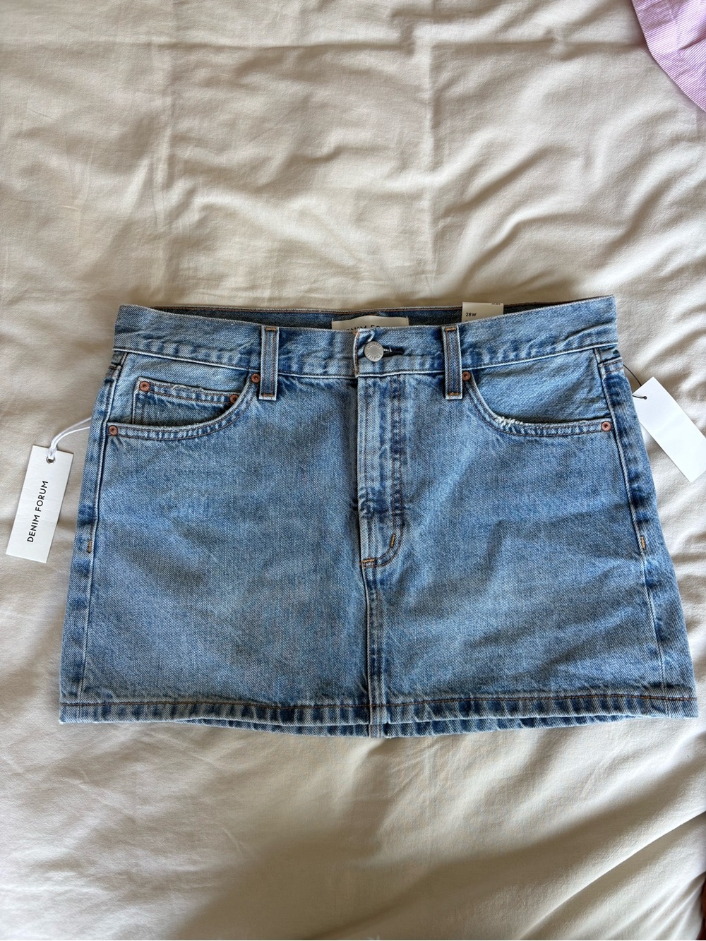 Denim Forum Classic Light Blue Denim Mini Skirt